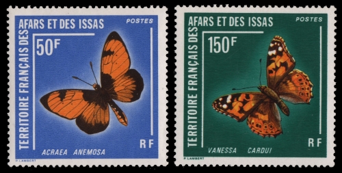 Afar und Issa 1976 - Mi-Nr. 161-162 ** - MNH - Schmetterlinge / Butterflies