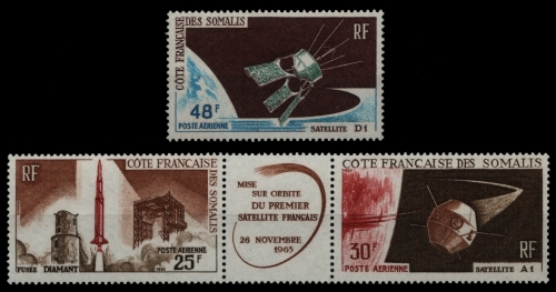 Französische Somaliküste 1966 - Mi-Nr. 371-372 & 381 ** - MNH - Raumfahrt