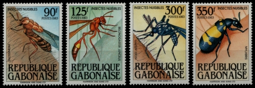 Gabun 1983 - Mi-Nr. 882-885 ** - MNH - Insekten / Insects