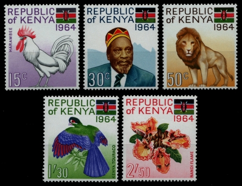 Kenia 1964 - Mi-Nr. 15-19 ** - MNH - Fauna & Flora