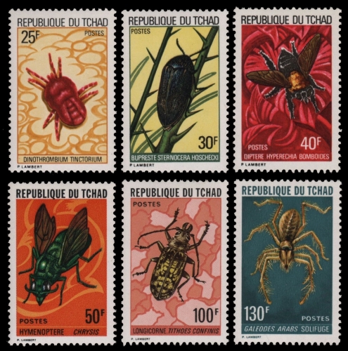 Tschad 1974 - Mi-Nr. 693-698 ** - MNH - Spinnen / Spiders - Insekten / Insects