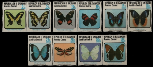 El Salvador 1983 - Mi-Nr. 1461-1470 ** - MNH - Schmetterlinge / Butterflies