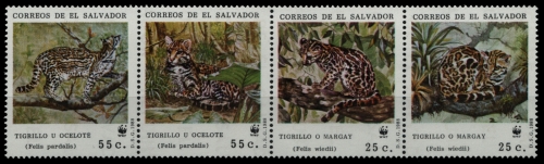 El Salvador 1988 - Mi-Nr. 1734-1737 ** - MNH - Streifen - Wildtiere