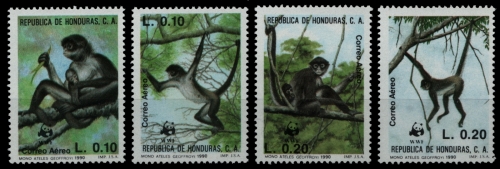 Honduras 1990 - Mi-Nr. 1084-1087 ** - MNH - Affen / Monkeys