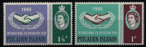 Pitcairn 1965 - Mi-Nr. 54-55 ** - MNH - Zusammenarbeit