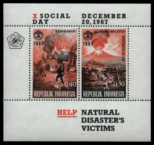 Indonesien 1967 - Mi-Nr. Block 9 ** - MNH - Naturkatastrophen
