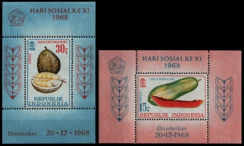 Indonesien 1968 - Mi-Nr. Block 13-14 ** - MNH - Früchte / Fruits