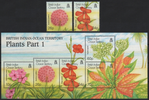 BIOT 2001 - Mi-Nr. 271-272 A & Block 16 ** - MNH - Blumen / Flowers