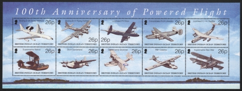 BIOT 2003 - Mi-Nr. 324-333 ** - MNH - Flugzeuge / Airplanes