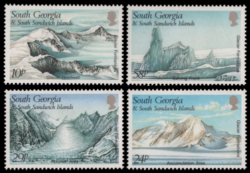 Süd-Georgien 1989 - Mi-Nr. 176-179 ** - MNH - Gletscher / Glacier