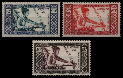 Laos 1952 - Mi-Nr. 18-20 ** - MNH - Weberin