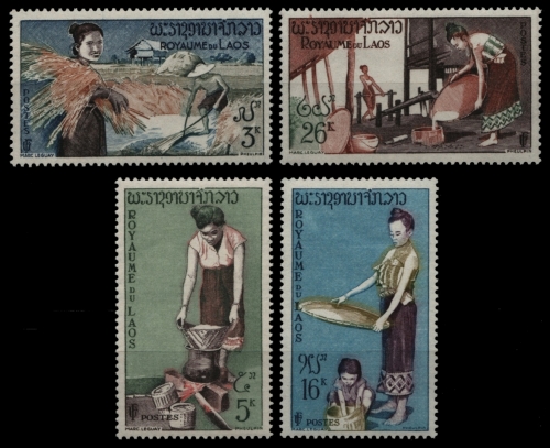 Laos 1957 - Mi-Nr. 66-69 ** - MNH - Reisanbau