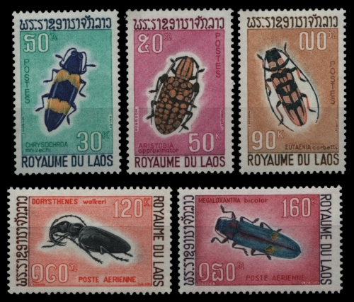 Laos 1968 - Mi-Nr. 235-239 ** - MNH - Insekten / Insects