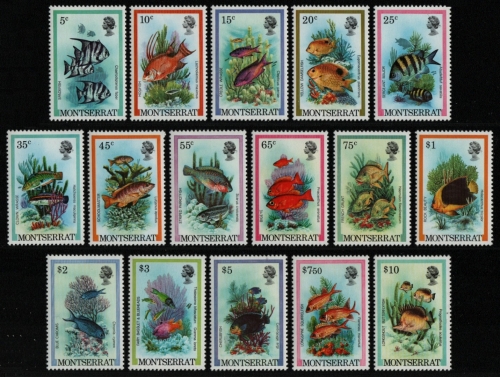 Montserrat 1981 - Mi-Nr. 445-460 I ** - MNH - Fische / Fish (II)