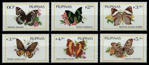 Philippinen 1984 - Mi-Nr. 1588-1593 ** - MNH - Schmetterlinge / Butterflies