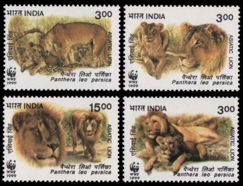 Indien 1999 - Mi-Nr. 1704-1707 ** - MNH - Löwen / Lions