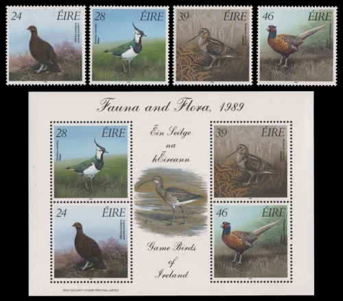 Irland 1989 - Mi-Nr. 690-693 & Block 7 ** - MNH - Vögel / Birds