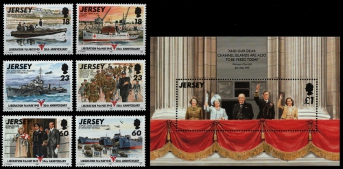 Jersey 1995 - Mi-Nr. 695-700 & Block 10 ** - MNH - Befreiung