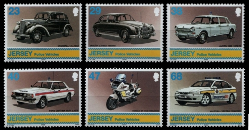 Jersey 2002 - Mi-Nr. 1028-1033 ** - MNH - Polizei Autos / Police vehicles