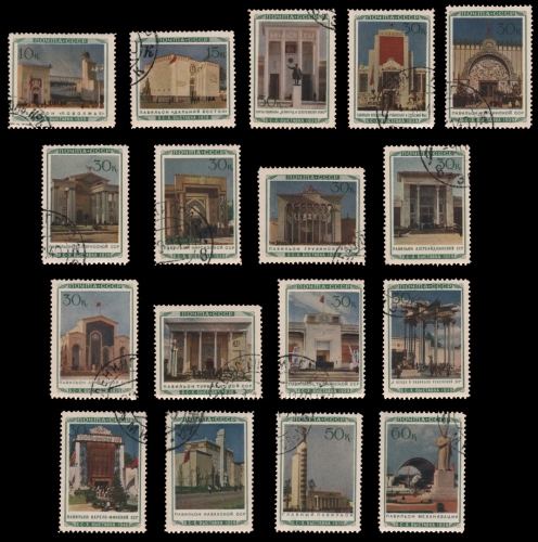 Russia / Sowjetunion 1940 - Mi-Nr. 763-779 gest / used - Allunionsausstellung