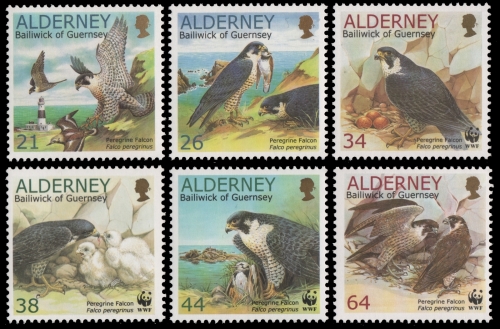 Alderney 2000 - Mi-Nr. 145-150 A ** - MNH - Vögel / Birds
