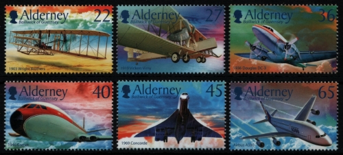 Alderney 2003 - Mi-Nr. 206-211 ** - MNH - Flugzeuge / Airplanes