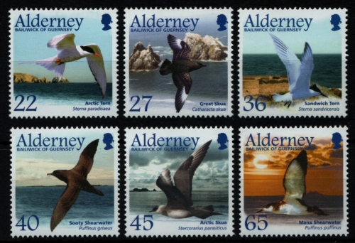 Alderney 2003 - Mi-Nr. 212-217 ** - MNH - Vögel / Birds