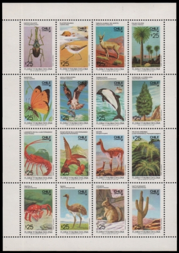 Chile 1987 - Mi-Nr. 1189-1204 ** - MNH - Fauna & Flora