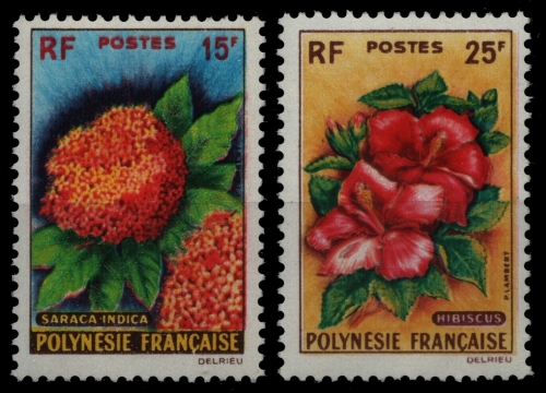 Franz. Polynesien 1962 - Mi-Nr. 20-21 ** - MNH - Blumen / Flowers