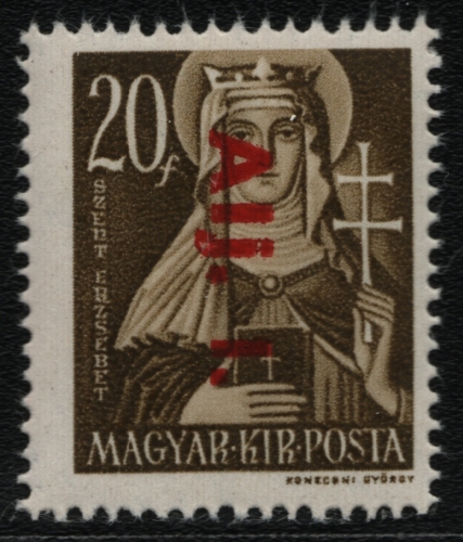 Ungarn 1946 - Mi-Nr. 857 I ** - MNH - Aufdruckfehler / overprint error