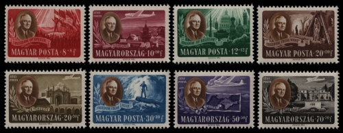 Ungarn 1947 - Mi-Nr. 985-992 ** - MNH - Roosevelt