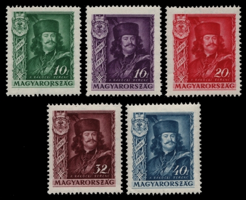 Ungarn 1935 - Mi-Nr. 517-521 ** - MNH - Fürst Ferenc Rákóczi