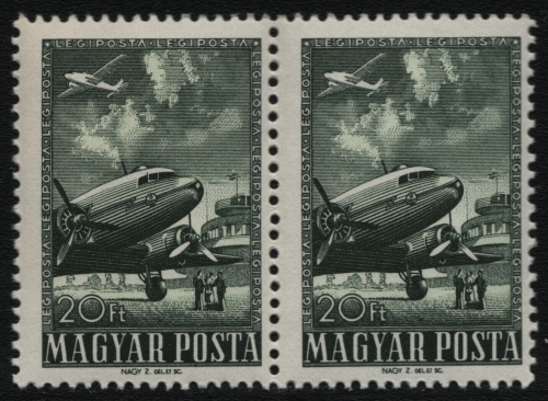Ungarn 1957 - Mi-Nr. 1496 A ** - MNH - Paar - Flugzeuge / Airplanes