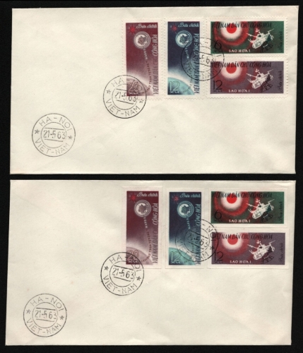 Vietnam 1963 - Mi-Nr. 258-261 & 258-261 U - 2 FDC - Raumfahrt / Space