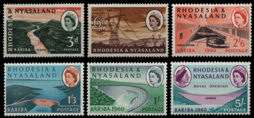 Rhodesien & Nyassa 1960 - Mi-Nr. 34-39 ** - MNH - Kariba-Staudamm