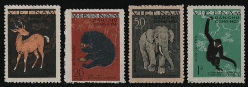 Vietnam 1961 - Mi-Nr. 154-157 (*) - ohne Gummi verausgabt - Wildtiere (II)
