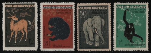 Vietnam 1961 - Mi-Nr. 154-157 (*) - ohne Gummi verausgabt - Wildtiere (III)