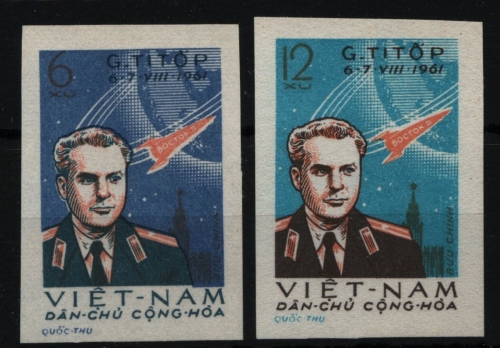 Vietnam 1961 - Mi-Nr. 181-182 U (*) - ohne Gummi verausgabt - Raumfahrt / Space