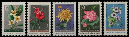 Vietnam 1962 - Mi-Nr. 206-210 (*) - ohne Gummi verausgabt - Blumen / Flowers