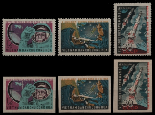 Vietnam 1962 - Mi-Nr. 240-242 & 240-242 U (*) - ohne Gummi verausgabt