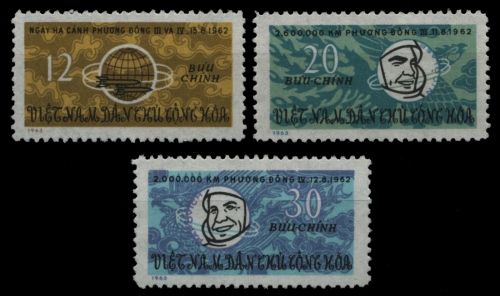 Vietnam 1963 - Mi-Nr. 265-267 (*) - ohne Gummi verausgabt - Raumfahrt / Space