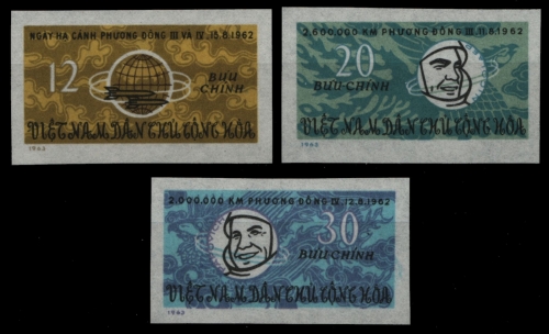 Vietnam 1963 - Mi-Nr. 265-267 U (*) - ohne Gummi verausgabt - Raumfahrt / Space