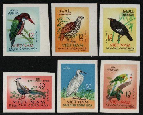 Vietnam 1963 - Mi-Nr. 275-280 U (*) - ohne Gummi verausgabt - Vögel / Birds (II)
