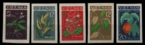 Vietnam 1963 - Mi-Nr. 287-291 U (*) - ohne Gummi verausgabt - Heilpflanzen
