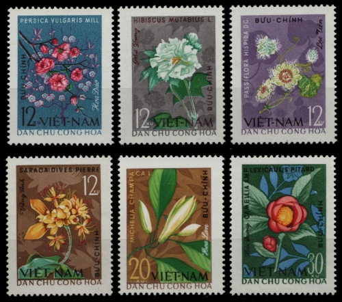 Vietnam 1964 - Mi-Nr. 301-306 (*) - ohne Gummi verausgabt - Blumen / Flowers
