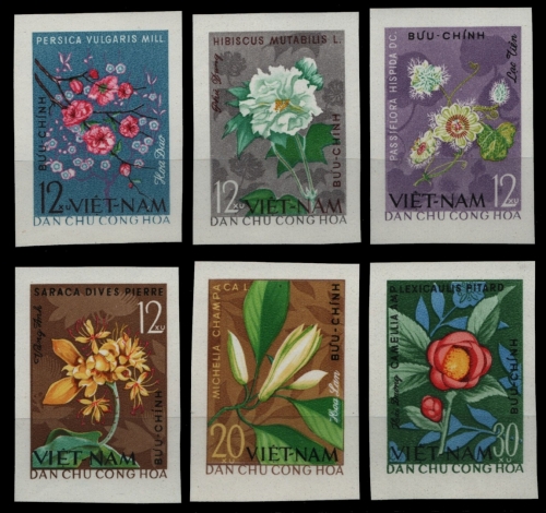 Vietnam 1964 - Mi-Nr. 301-306 U (*) - ohne Gummi verausgabt - Blumen / Flowers