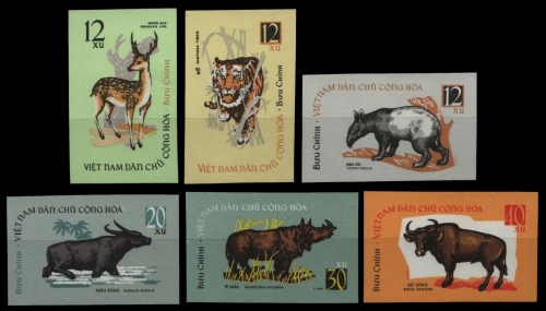 Vietnam 1964 - Mi-Nr. 319-324 U (*) - ohne Gummi verausgabt - Wildtiere