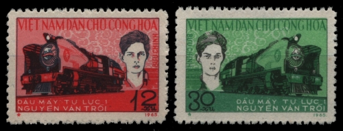 Vietnam 1965 - Mi-Nr. 357-358 (*) - ohne Gummi verausgabt - Lokomotive