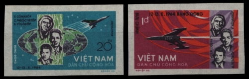 Vietnam 1965 - Mi-Nr. 359-360 U (*) - ohne Gummi verausgabt - Raumfahrt / Space