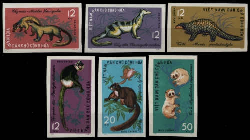 Vietnam 1965 - Mi-Nr. 369-374 U (*) - ohne Gummi verausgabt - Wildtiere